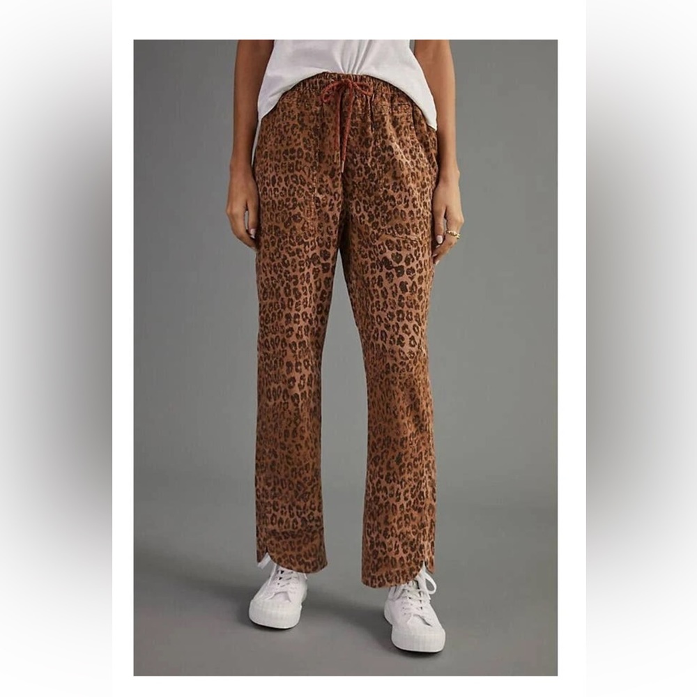 Anthropologie Pilcro The Cottage Corduroy Pants Leopard Size Small